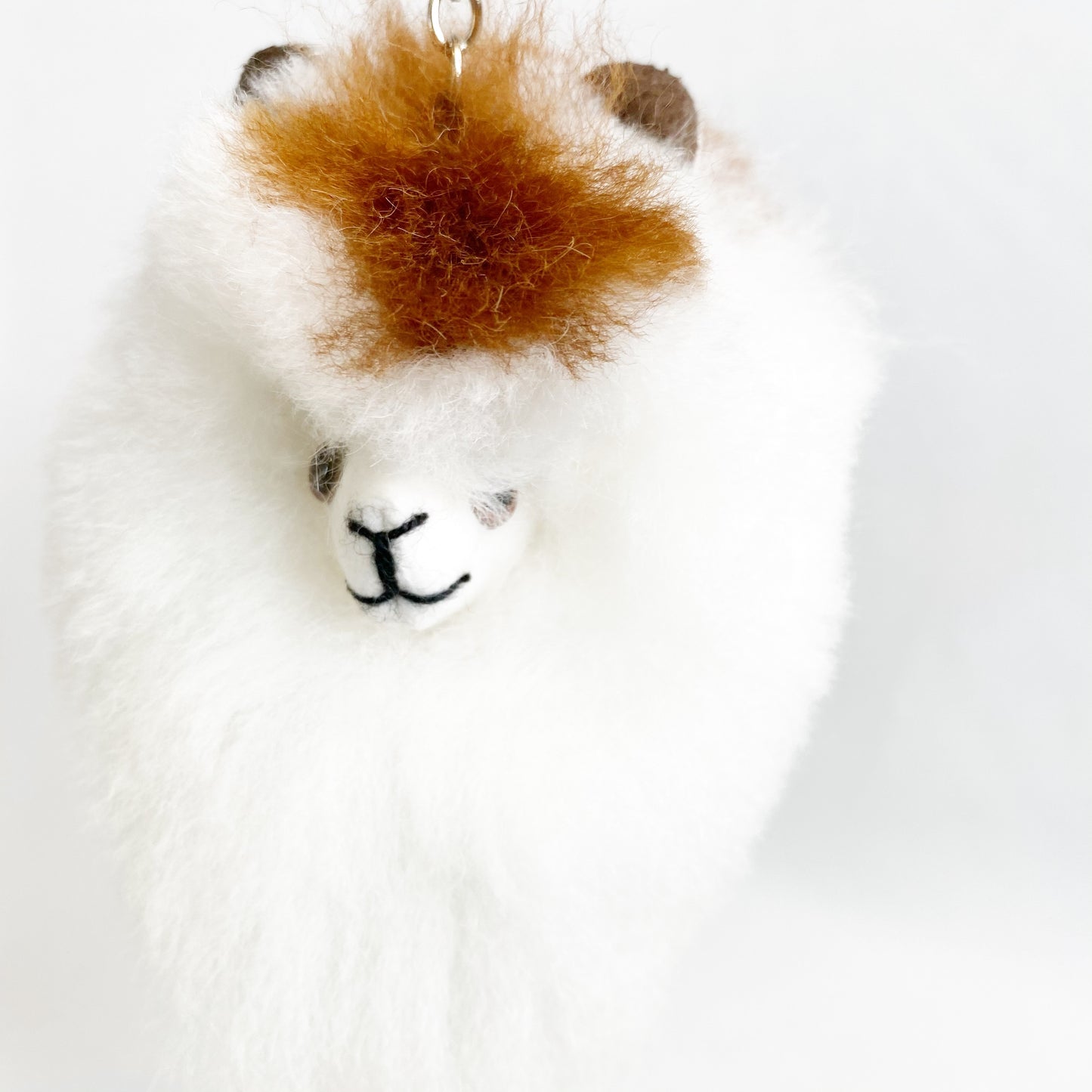 Alpaca Head Stuffed Keychain — Handmade