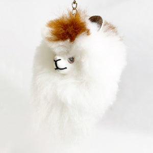 Pom Pom Stuffed Alpaca Keychain